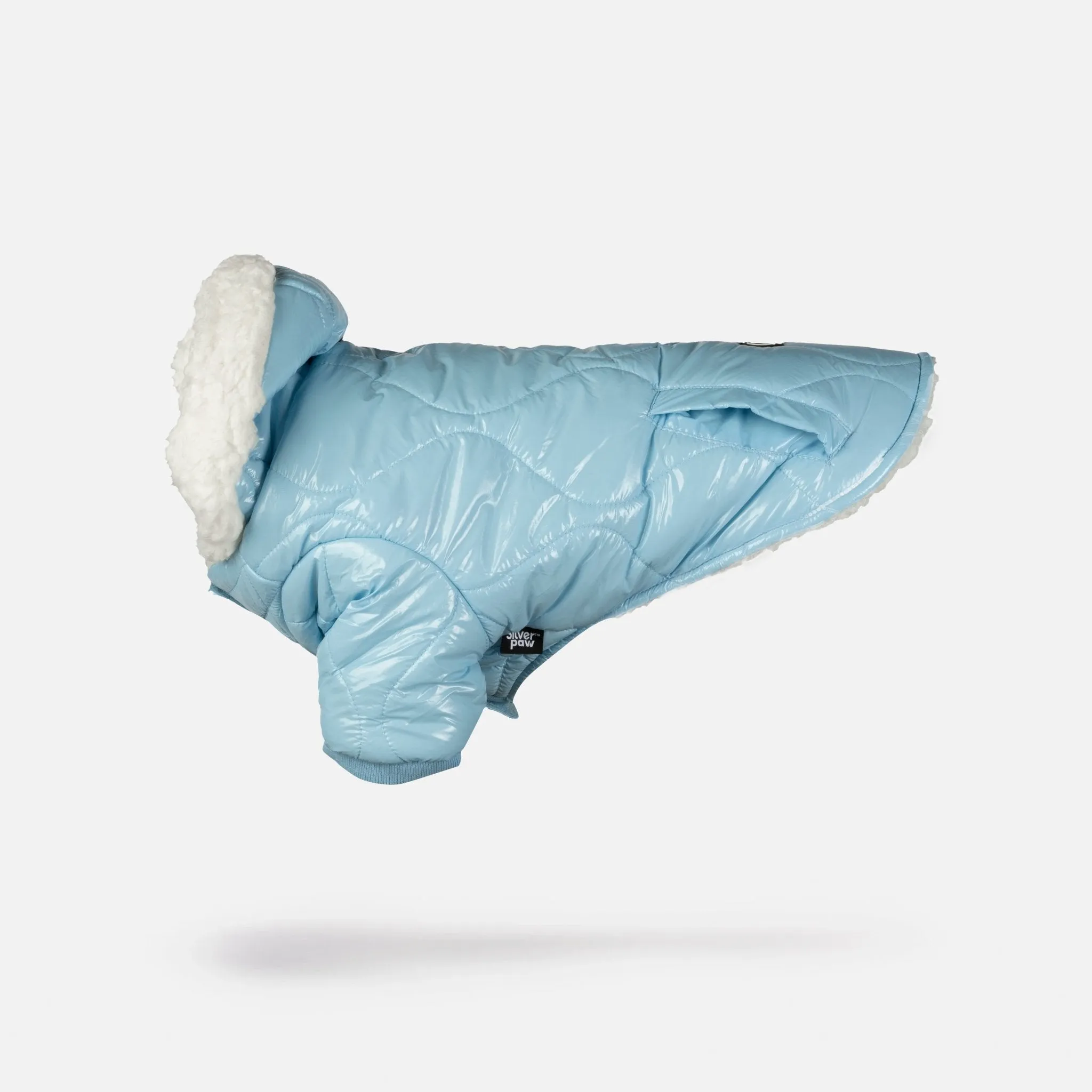 🧥 Aspen Dog Jacket – Lightweight Quilted Puffer with Sherpa Lining & Poop Bag Dispenser
