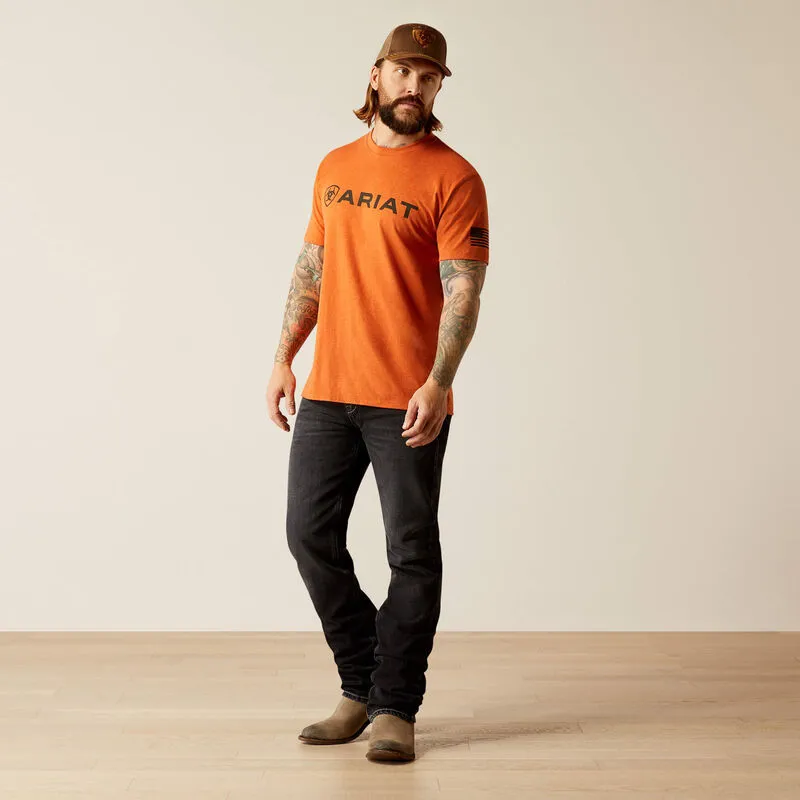 Ariat Men's Adobe Heather Shield Flag Short Sleeve Tee 10054196