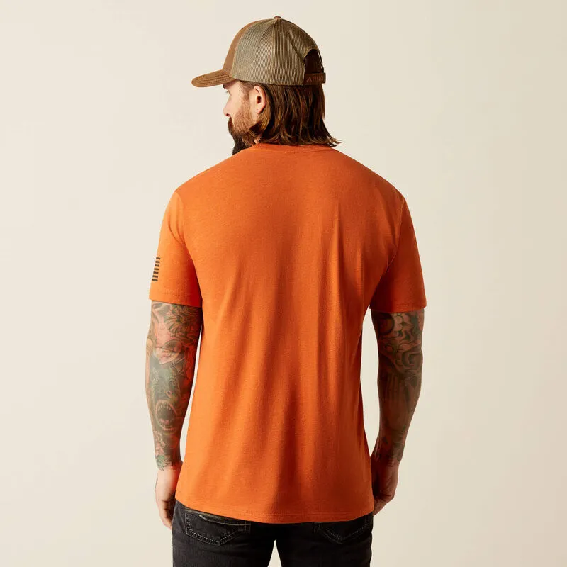 Ariat Men's Adobe Heather Shield Flag Short Sleeve Tee 10054196