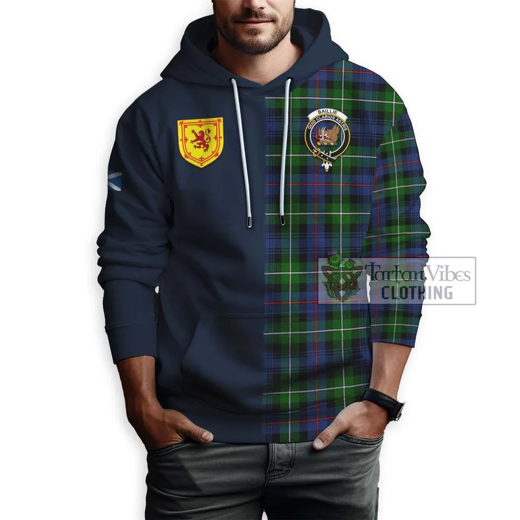 Baillie Tartan Hoodie Alba with Scottish Lion Royal Arm Half Style