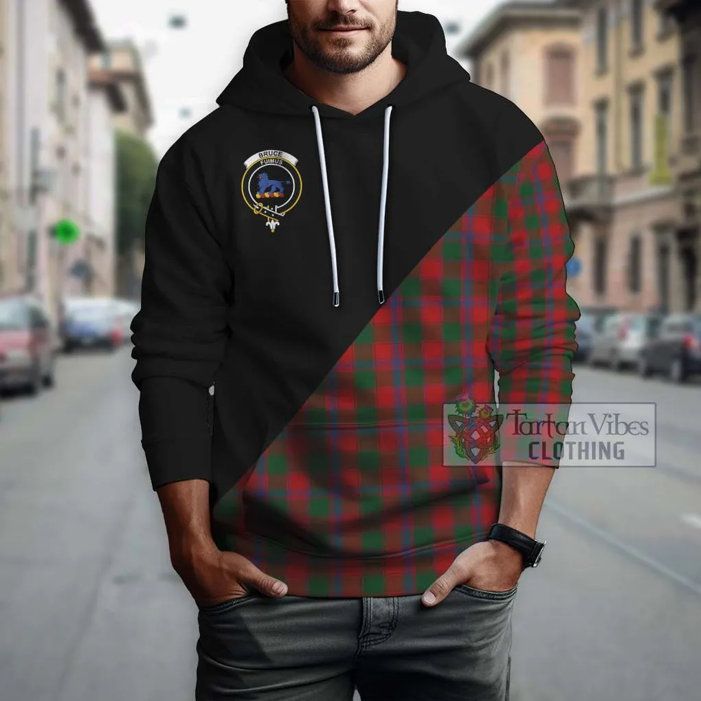 Bruce Old Tartan Hoodie with Family Crest and Military Logo Style