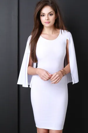 Cape Sleeve Bodycon Dress