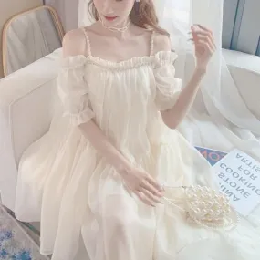 Chouchou Cream Puff  Dress Kawaii Academia Y2K Cottagecore Coquette Fairycore Dollette Princesscore