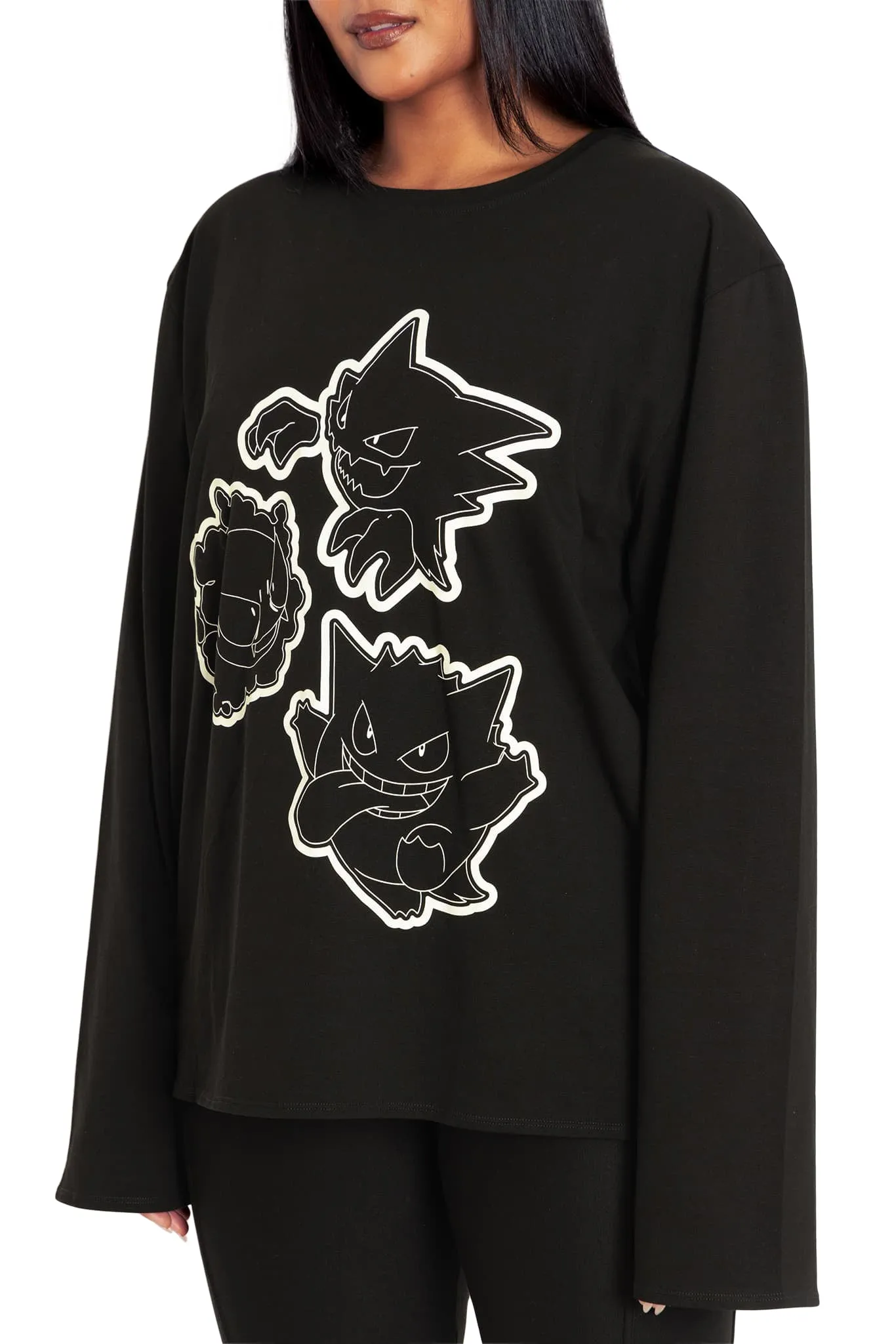 Gastly Evolution Long Sleeve Oversized Boyfriend Tee