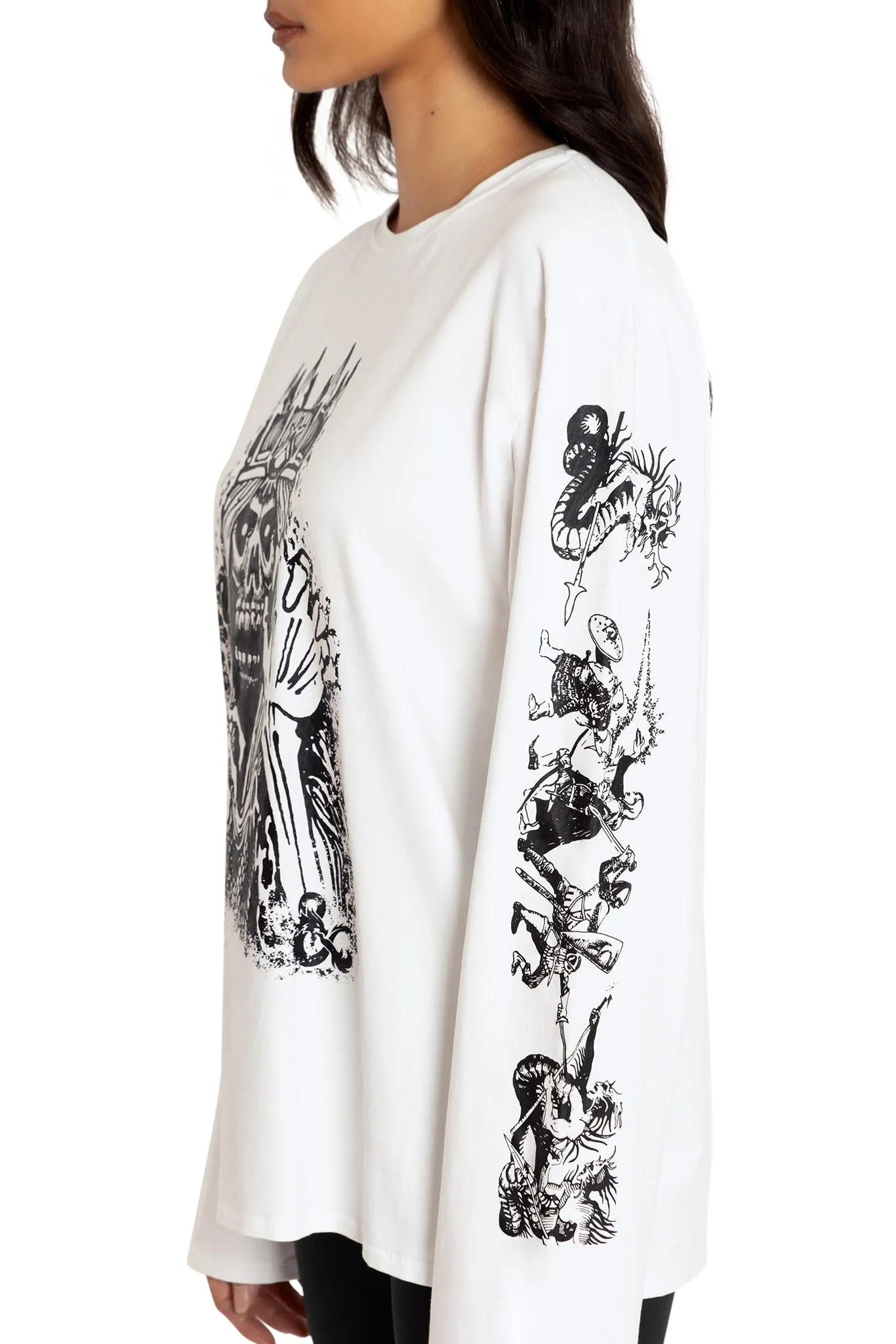 Lich Long Sleeve Oversized Boyfriend Tee