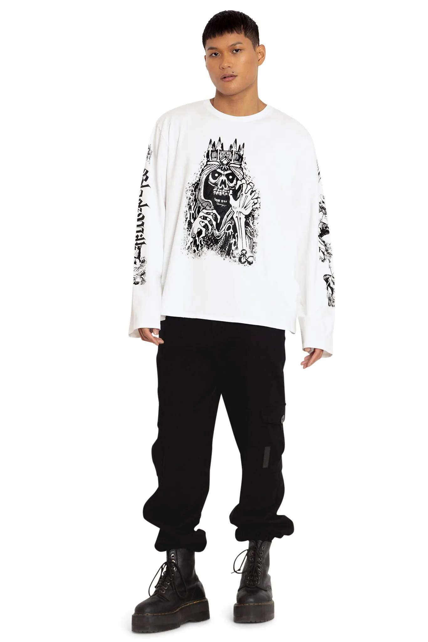 Lich Long Sleeve Oversized Boyfriend Tee