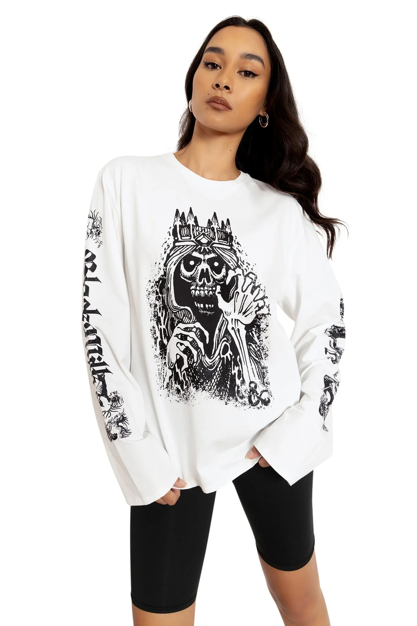 Lich Long Sleeve Oversized Boyfriend Tee