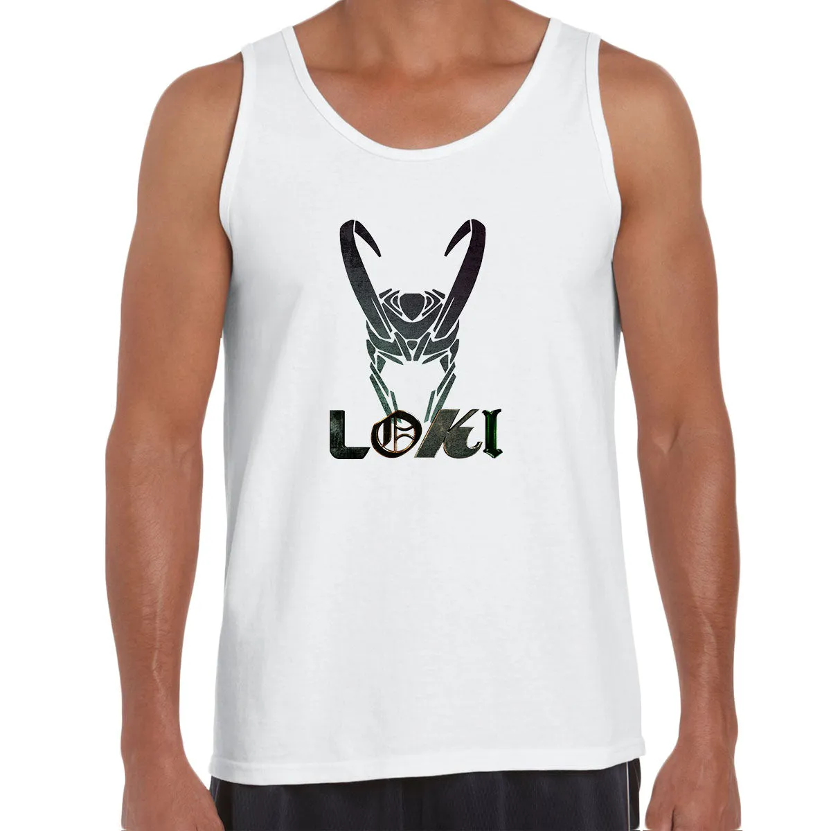 Loki Helmet Marvel Superhero Comic Star Tom Hiddleston Adult Unisex Tank Top