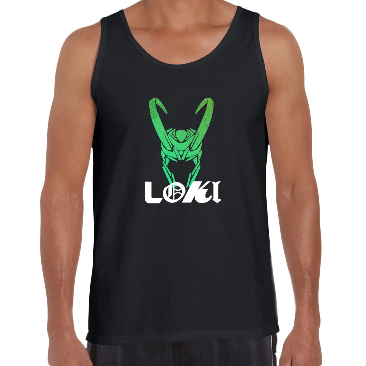 Loki Helmet Marvel Superhero Comic Star Tom Hiddleston Adult Unisex Tank Top