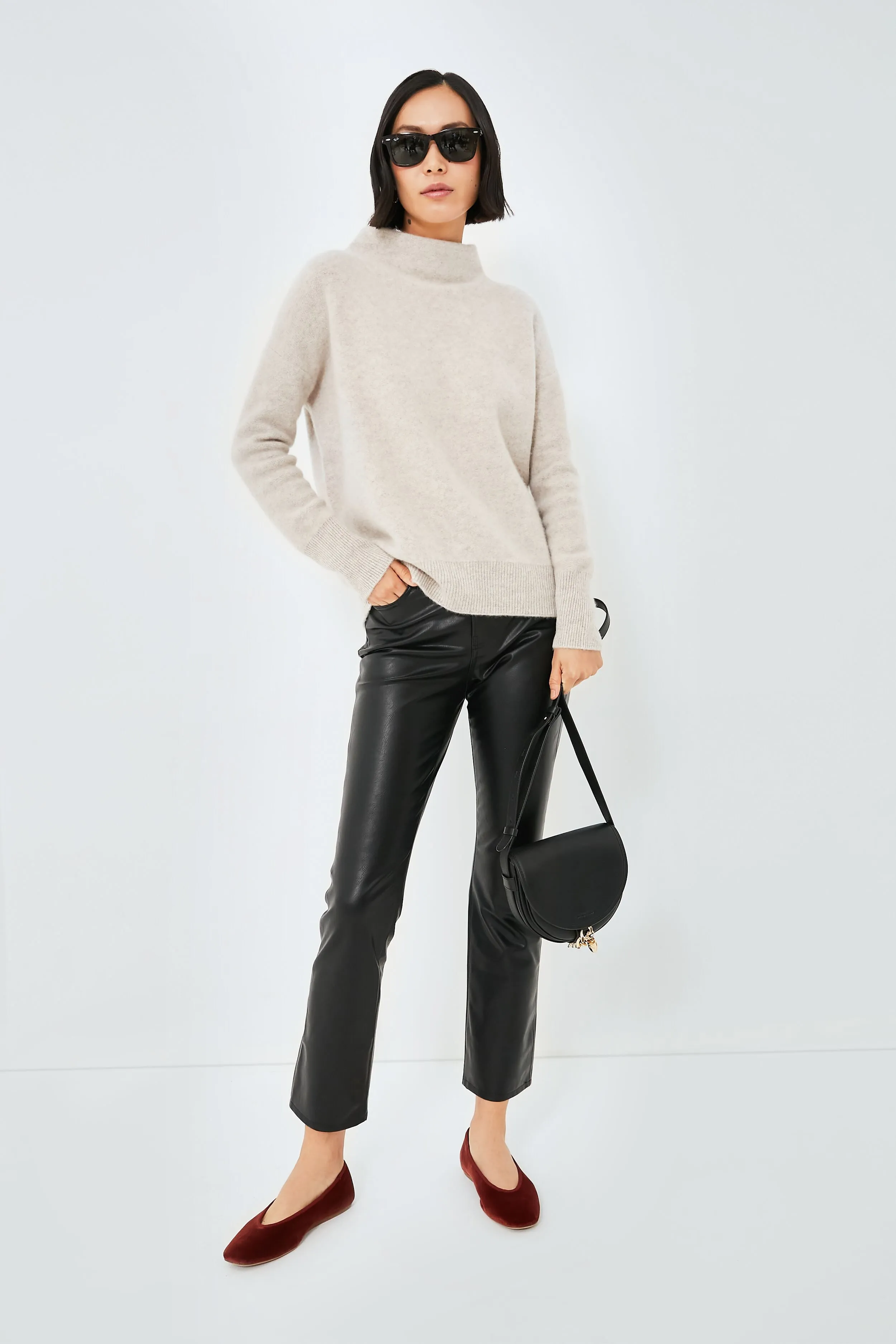 Marble Funnel Neck Sweater