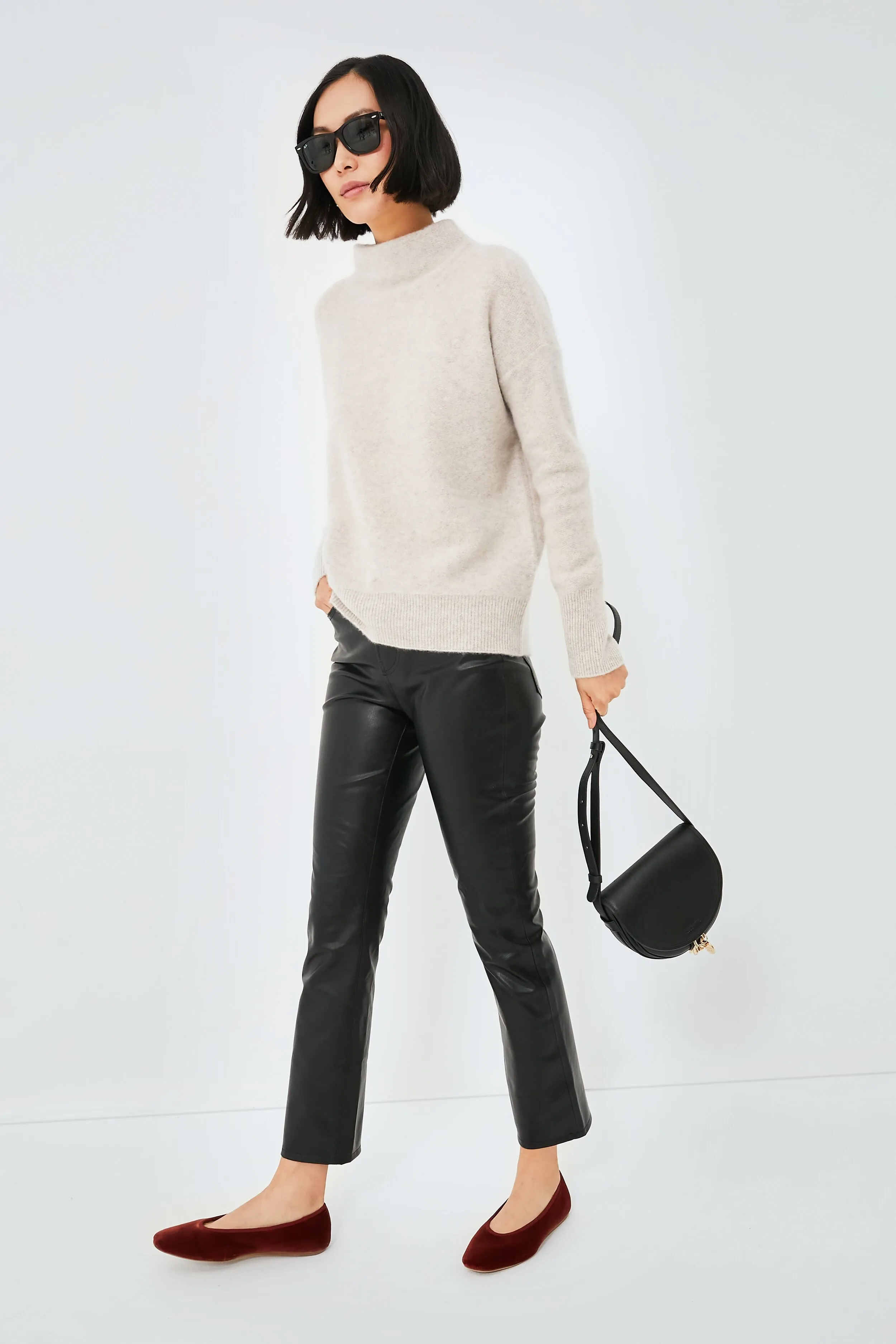Marble Funnel Neck Sweater