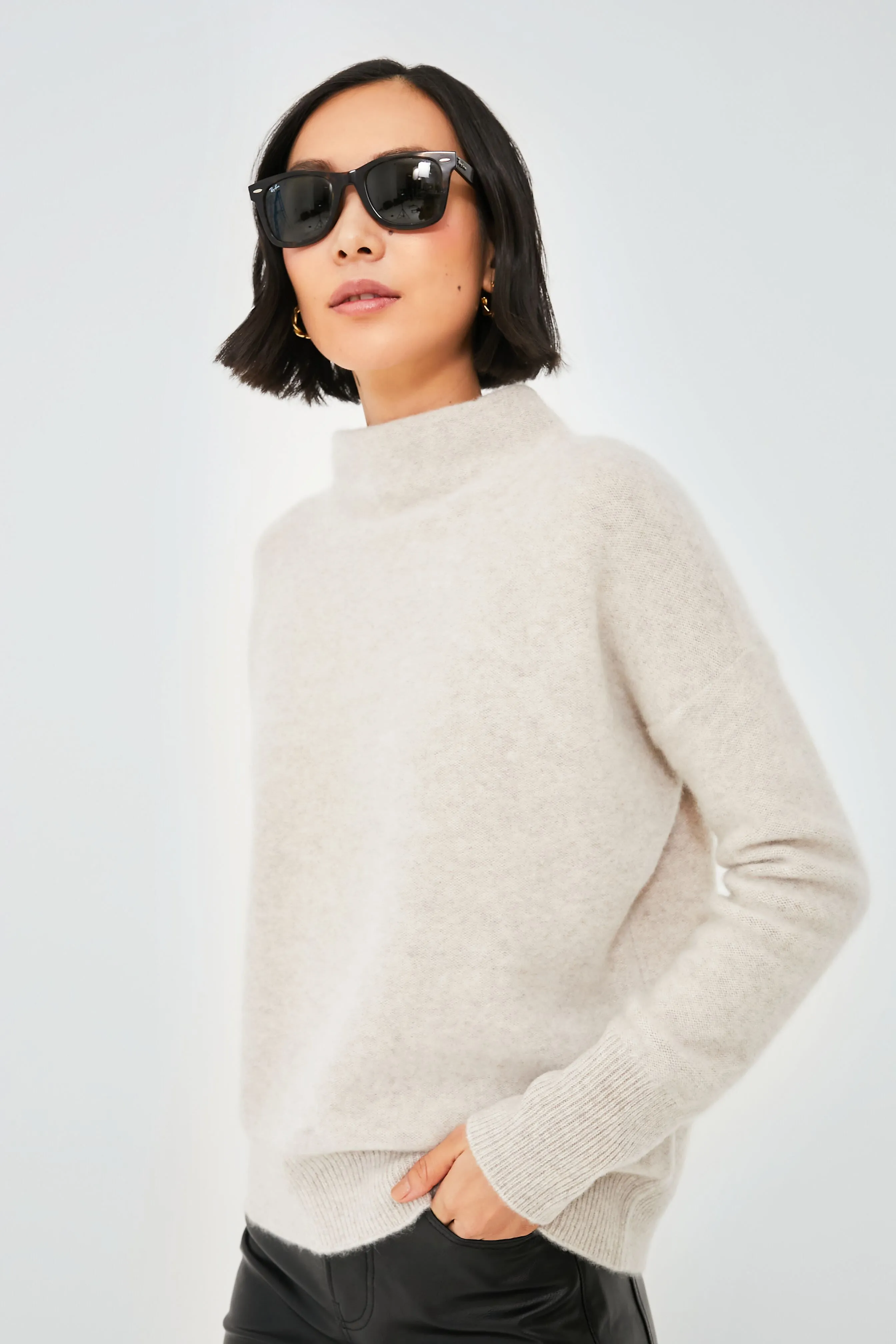 Marble Funnel Neck Sweater