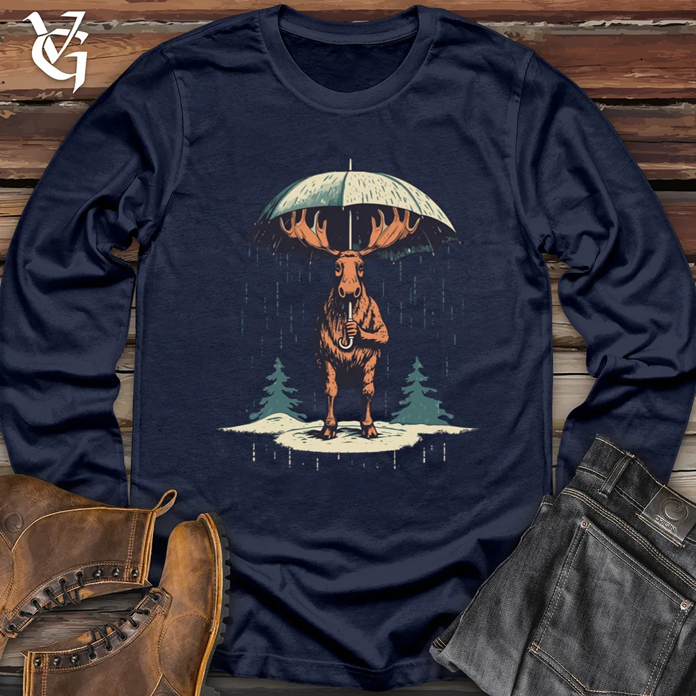 Moose Rainy Adventure Umbrella Shield Softstyle Long Sleeve