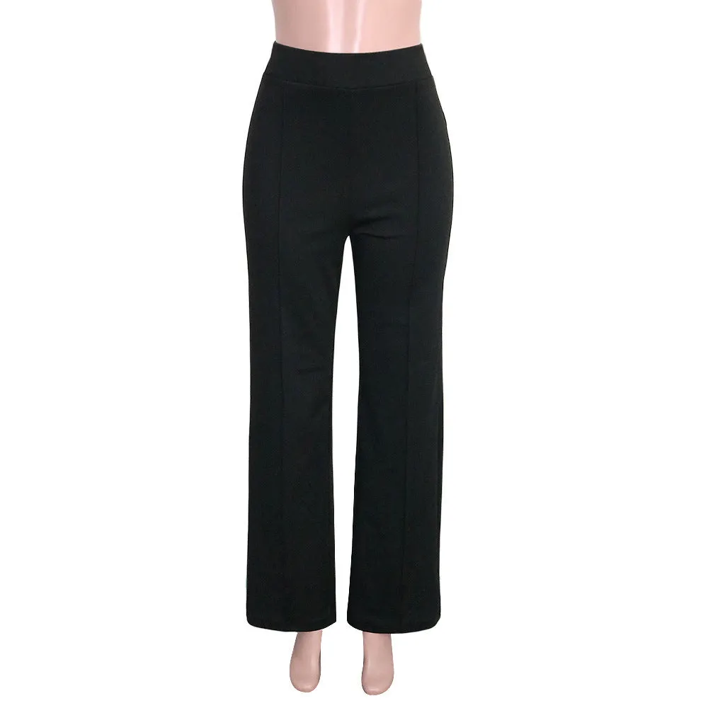Nukty-shop going out outfits Women's Fashion Slim-Fit High Waist Personalized Flared Trousers Basic Versatile Multi-Color Optional