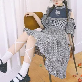 Pretty Cottage in the Fog  Dress Kawaii Academia Y2K Cottagecore Coquette Fairycore Dollette Princesscore