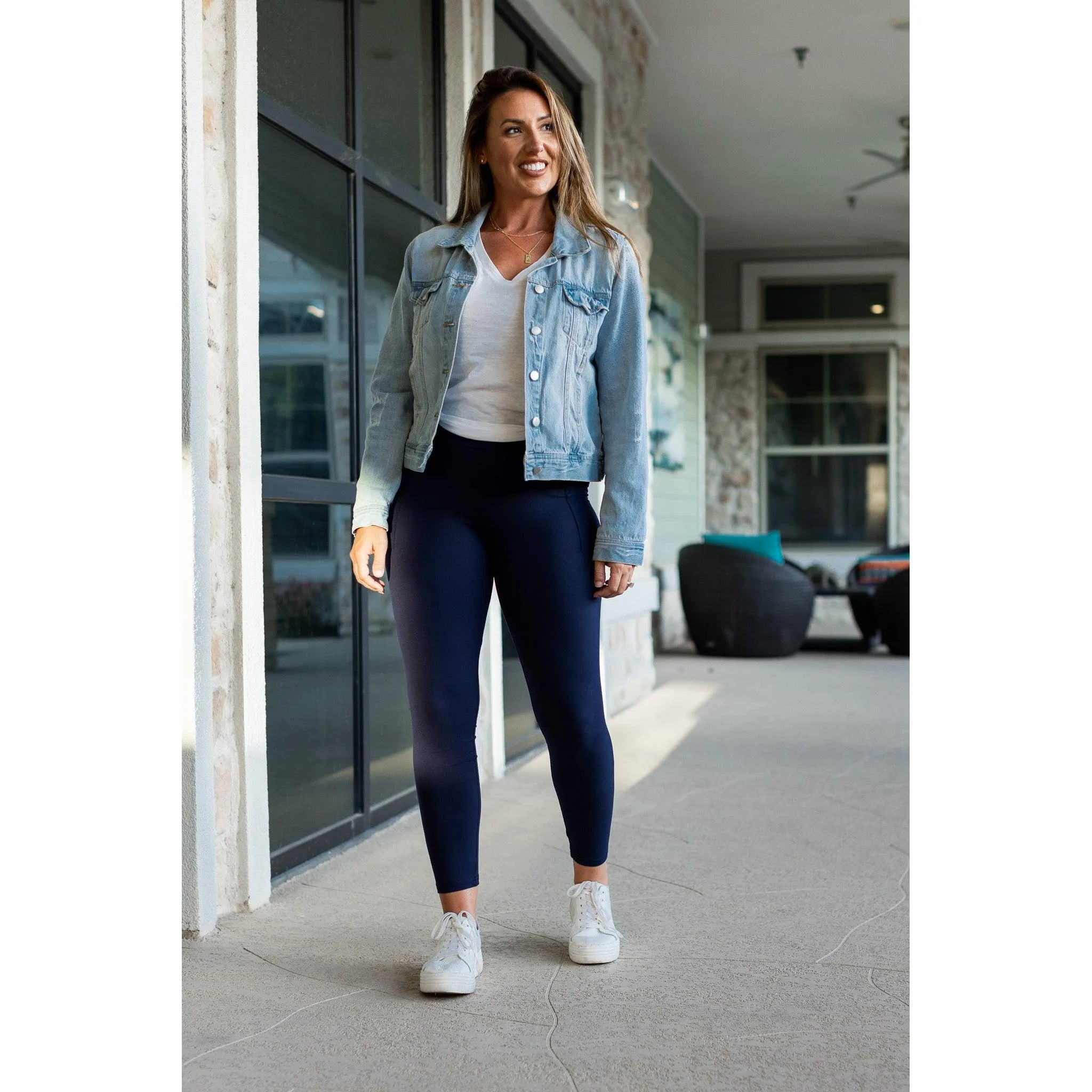 **Ready to Ship | Navy Full-Length with Pocket Leggings - Luxe Leggings by Julia Rose®