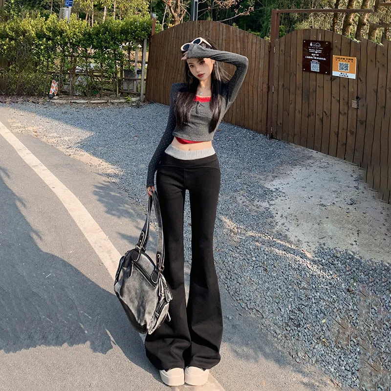 Wenkouban carhartt vest outfit Christmas outfits Pants Women's 2024 Autumn and Winter High Waist Slimming Draping Wide Leg Mopping Pants