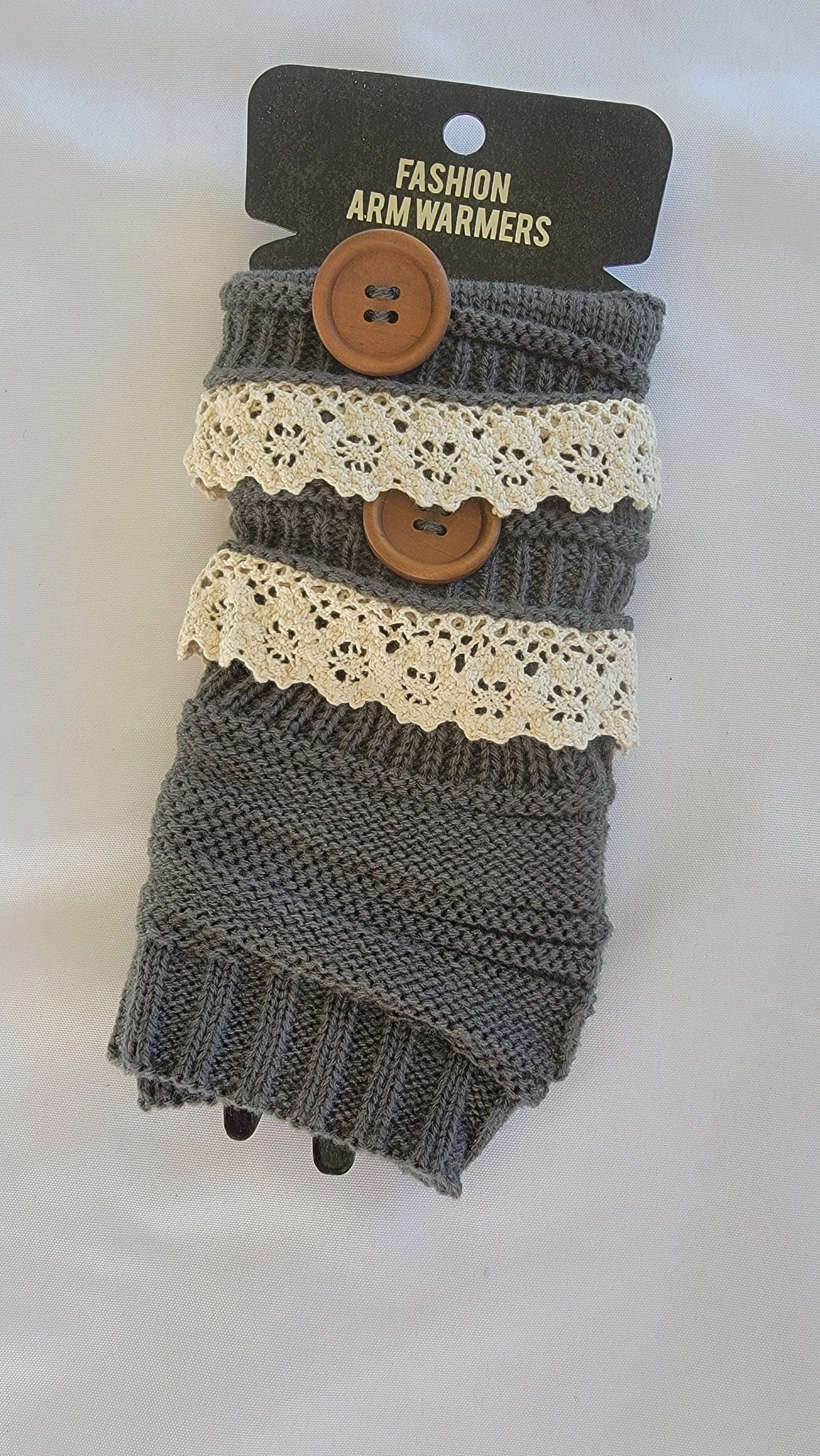 Womens Arm Warmers & Fingerless Gloves-Grey